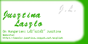 jusztina laszlo business card